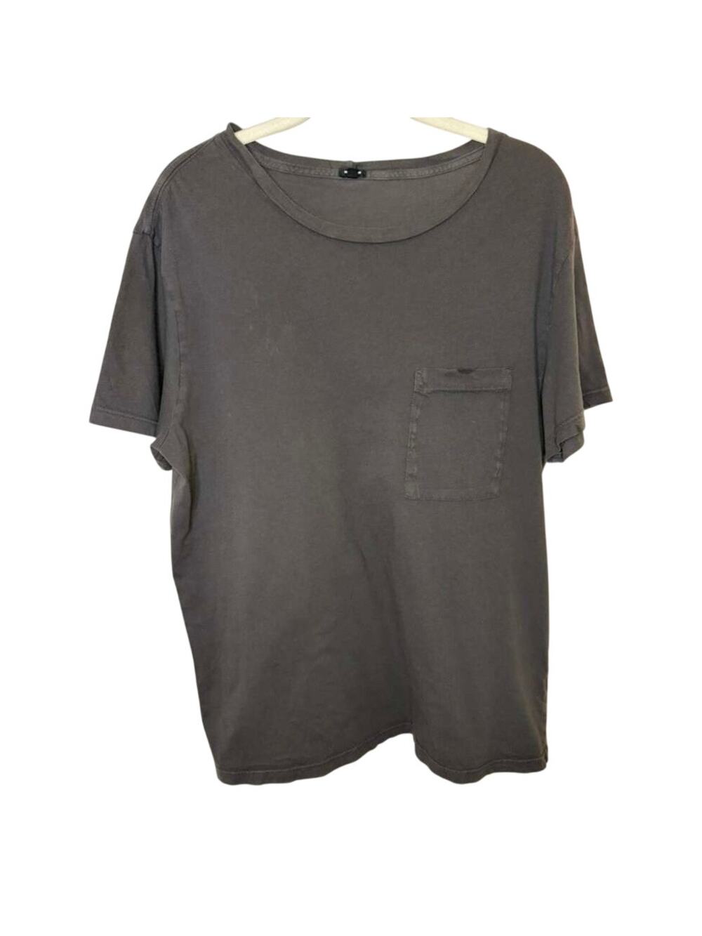 MONROW Relaxed Pocket Crew in Faded Black sz. M